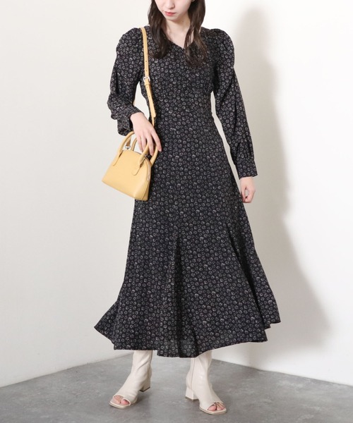 「archives」 長袖ワンピース MEDIUM ブルーグレー レディース_画像3