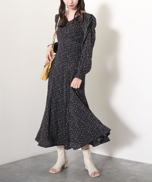 「archives」 長袖ワンピース MEDIUM ブルーグレー レディース_画像7