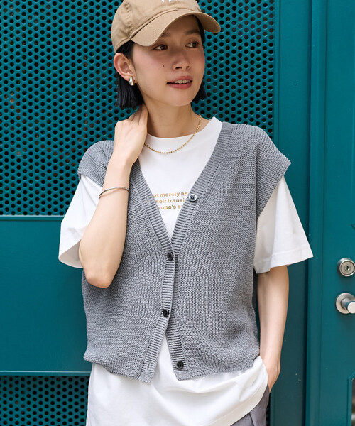 美品✨24SS Pal’las Palace リネンニットベスト サマーニット FREAK'S STORE（フリークスストア） ベスト ジレ サマーニット ベスト