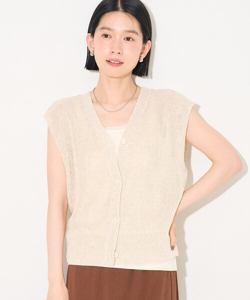 美品✨24SS Pal’las Palace リネンニットベスト サマーニット FREAK'S STORE（フリークスストア） ベスト ジレ 夏 サマーニット