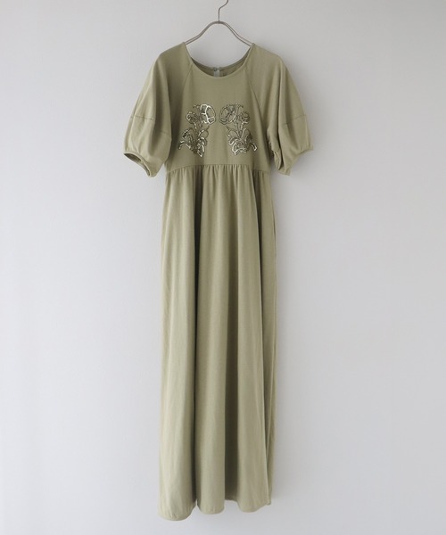 「J by blue」 半袖ワンピース MEDIUM ブラウン レディース_画像3