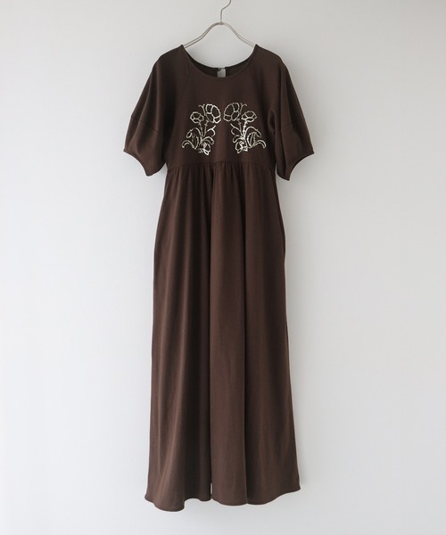 「J by blue」 半袖ワンピース MEDIUM ブラウン レディース_画像4