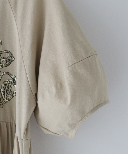 「J by blue」 半袖ワンピース MEDIUM ブラウン レディース_画像6