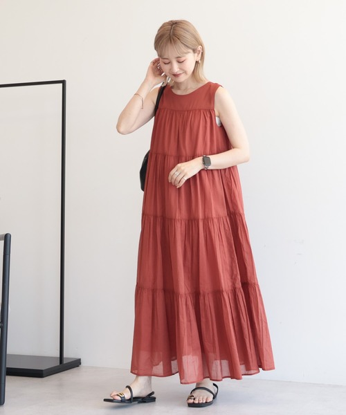 AME ライトピンク ティアード ノースリーブ ワンピース AMERICAN HOLIC（アメリカンホリック） ワンピース ノースリーブ