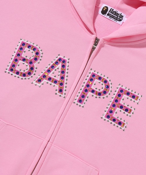 BAPE クリスタルロゴジップフーディ Sサイズ A BATHING APE（アベイシングエイプ） パーカー BAPE LOGO CRYSTAL