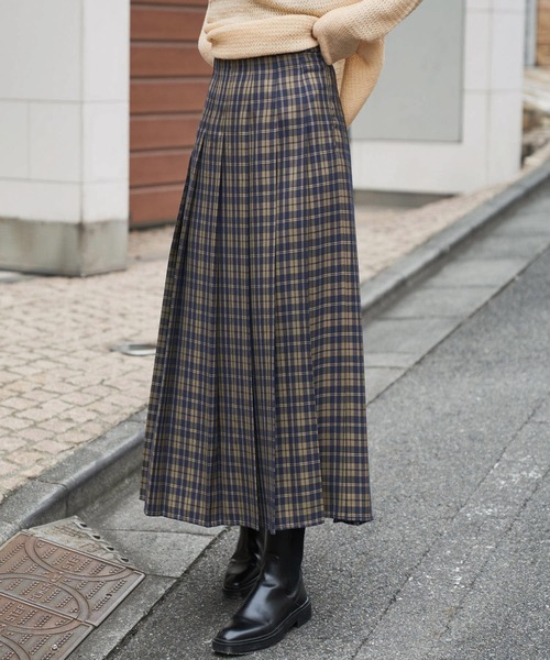 「Audrey and John Wad」 プリーツスカート M ネイビー レディース_画像2