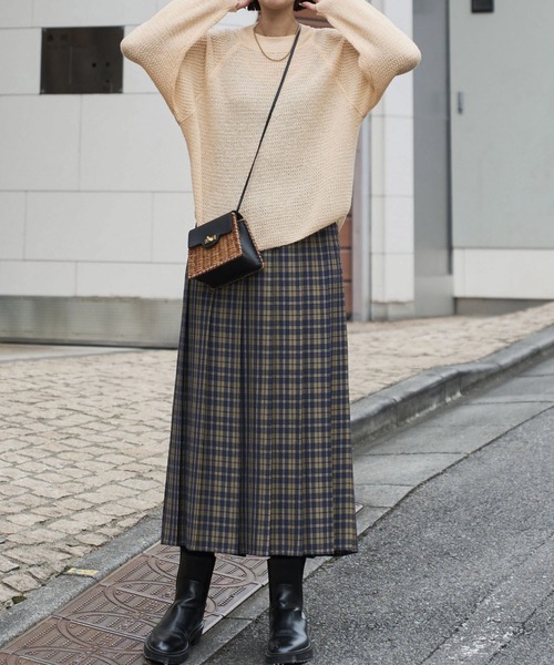 「Audrey and John Wad」 プリーツスカート M ネイビー レディース_画像3