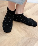 靴下 WEGO/ミニスター総柄ショートソックス...の詳細画像3