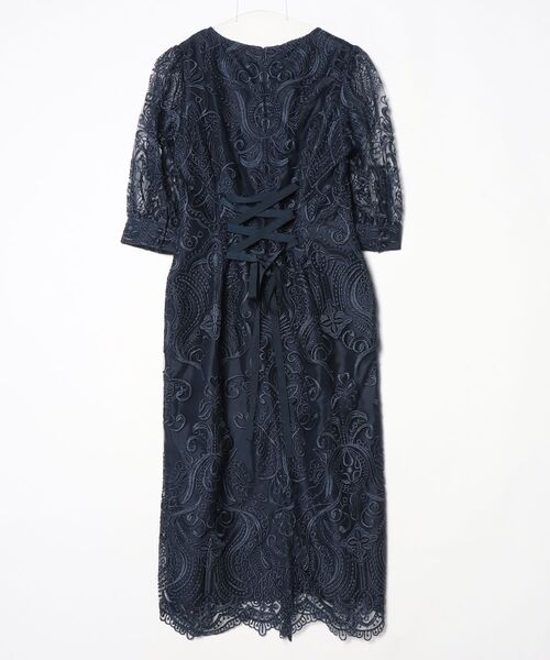 「PREFERIR」 「haremode」7分袖ワンピース MEDIUM ネイビー レディース_画像2