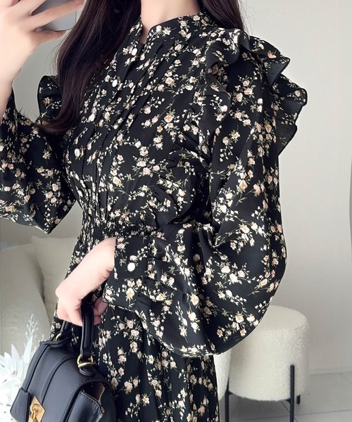 「mily bilet」 長袖ワンピース X-LARGE ネイビー レディース_画像5
