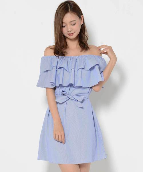 ワンピース ストライプフリルオフショルワンピ Zozotown Paypayモール店 通販 Paypayモール