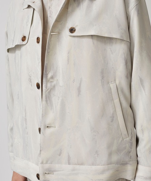 CLANE HOMME 総柄 スタンドカラージャケット サイズ1 ライトグリーン CLANE ジャケット テーラードジャケット 【CLANE HOMME】総柄