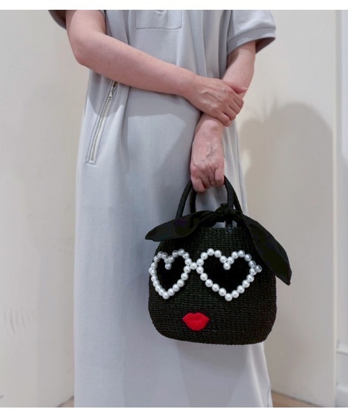値下げ レア☆a-jolie アジョリー パールハートサングラス かごバッグ a-jolie かごバッグ カゴバッグ 「a-jolie/アジョリー」パール