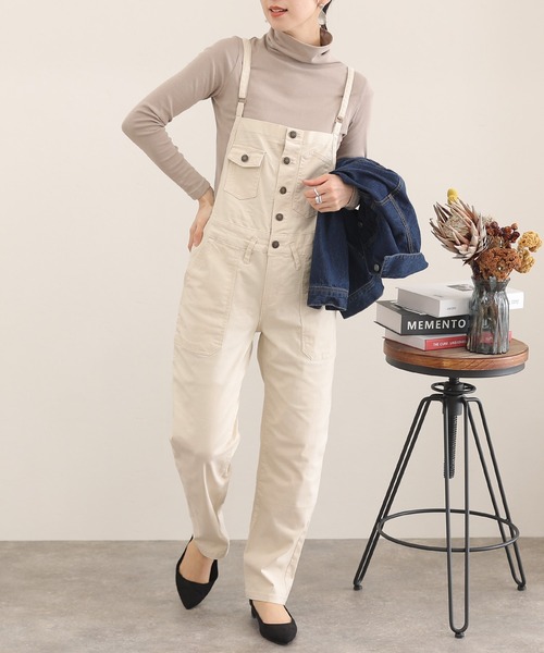 ElegChic サロペット オーバーオール ツイルマキシ丈サロペットボトム
