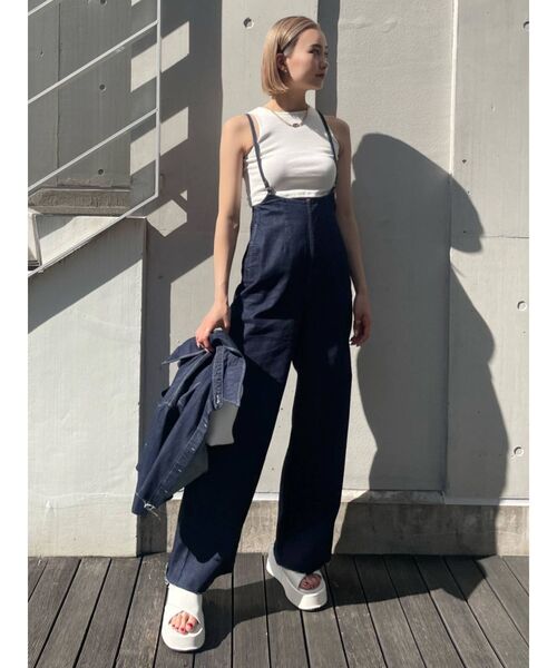 EMODA オーバーオール デニム サロペット Sサイズ EMODA サロペット オーバーオール デニムナローサロペット