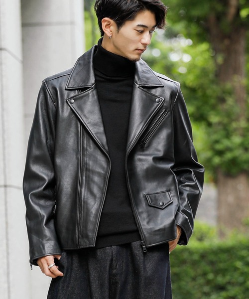 London Denim ロンドンデニム　ラムレザー　ジャケット　大きいサイズ London Denim 革ジャン ライダース Lamb Leather / ラムレザー