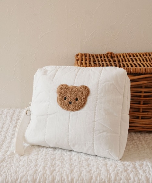 おむつポーチ 「 Bambin / ボンバン 」 キルティング くま マルチ