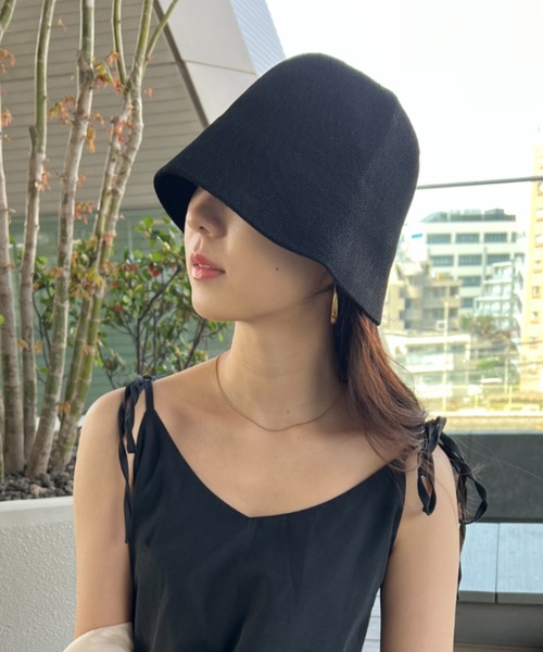 CLEA 帽子 ハット リネンタッチストローハット レディース