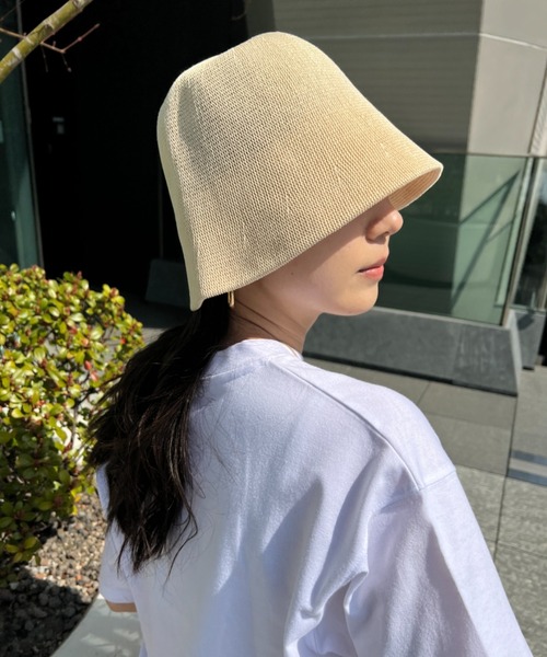 CLEA 帽子 ハット リネンタッチストローハット レディース