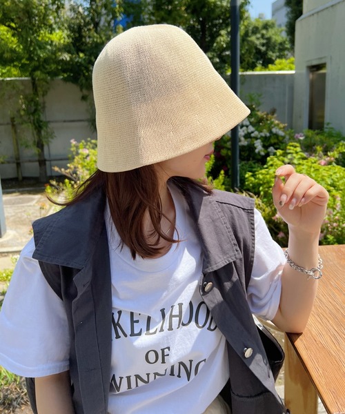 CLEA 帽子 ハット リネンタッチストローハット レディース