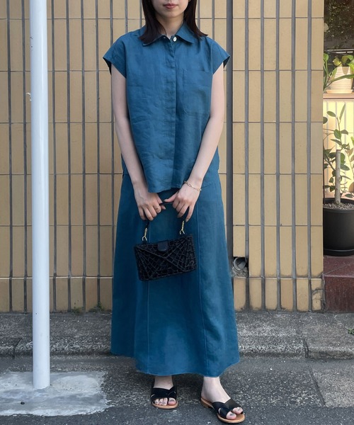 Audrey and John Wad スカート リネンキャンバスメローライン