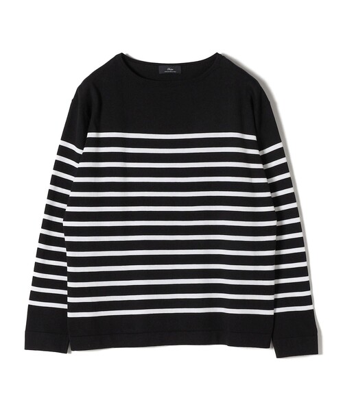 ニット セーター SHIPS Primary Navy Label:「手洗い可能」スヴィン ボーダー ボートネック ニット レディース