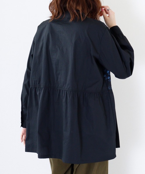 Emago ブラウス シャツ EMAGO 花刺繍ブラウスチュニック