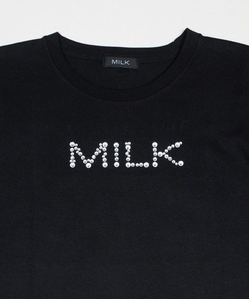 MILK ミルク ロゴハイネック Tシャツ ブラック MILK（ミルク） tシャツ Retro LOGO Tシャツ レディース : ZOZOTOWN