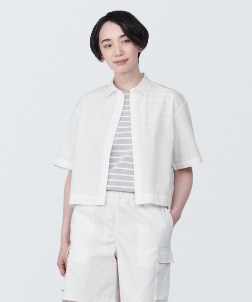 無印良品（MUJI） ブラウス シャツ 婦人 涼感 ブロードレギュラー