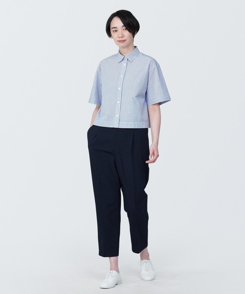 【新品未使用】toujours 半袖シャツ 無印良品（MUJI） ブラウス シャツ 婦人 涼感 ブロードレギュラー