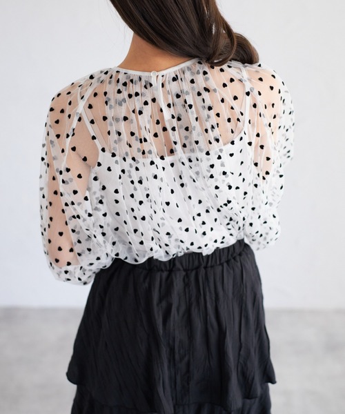 tocco closet ブラウス シャツ 「ZOZO限定」ハートドットシアー