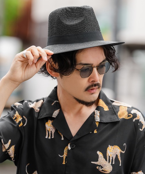 hatattack 中折れストローハット improves 帽子 ハット ペーパー素材 中折 ストローハット メンズ