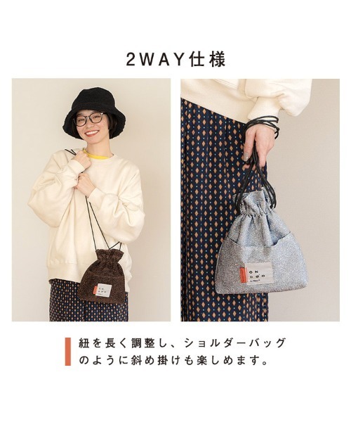 【DEVOA】巾着ショルダーバッグ Wpc. ショルダーバッグ バッグ ONDOO ラメ2way巾着バッグ レディース