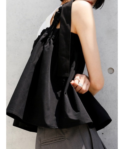 bicolor ruffle tops レディース