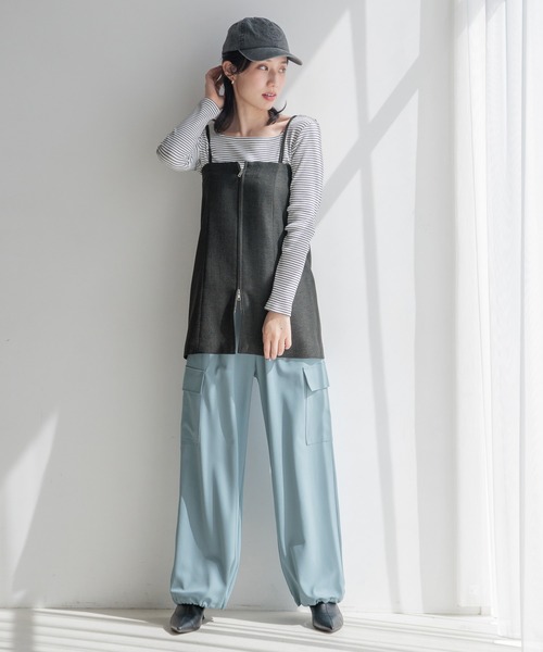 LOWRYS FARM スラックス パンツ ルーズポケットワイドパンツ