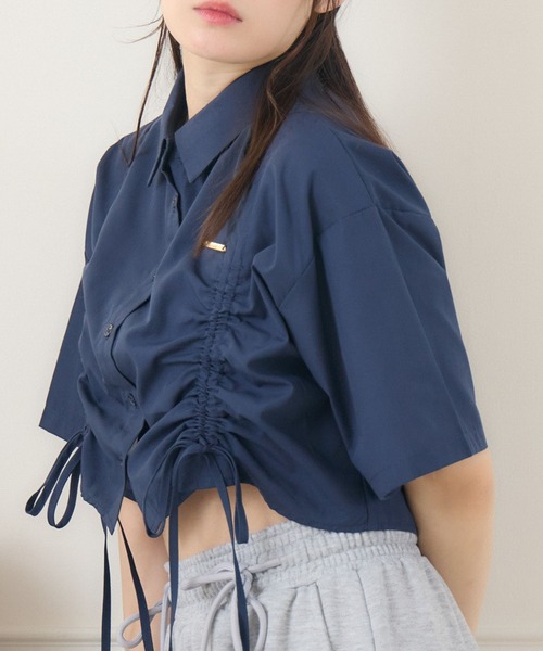 ブラウス シャツ フロントドロストシャツ レディース フロントドロストSH|ems excite | RETRO GIRL ONLINE STORE