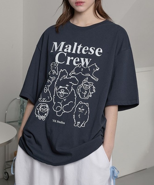 tシャツ 「UNISEX」Wai Kei／マルチーズクルーラインT レディース メンズ WaiKei tシャツ 「UNISEX」Wai Kei／マルチーズクルーラインT