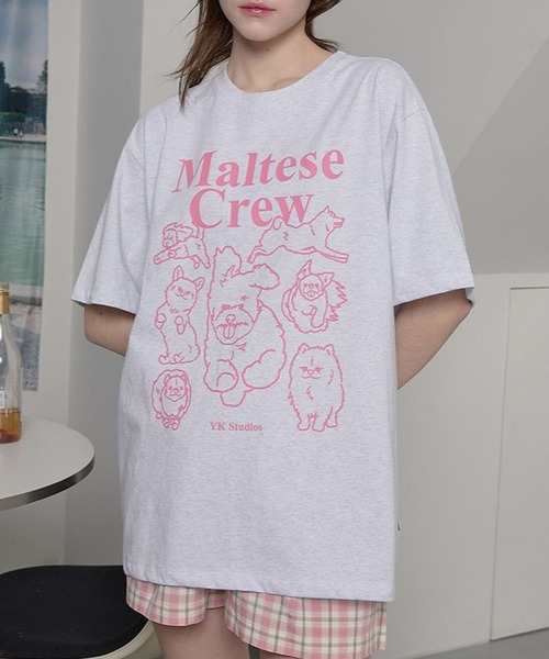 tシャツ 「UNISEX」Wai Kei／マルチーズクルーラインT レディース メンズ