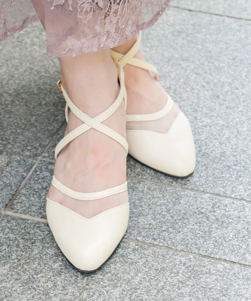 axes femme（アクシーズ ファム） パンプス チュールクロスパンプス