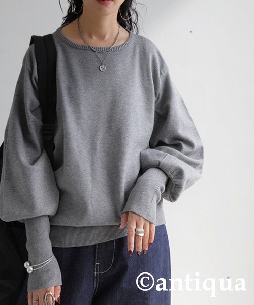  PARTY -  PARTY♡袖ファー付スクエアニットセットアップ antiqua ニット セーター バルーン袖ニット レディース
