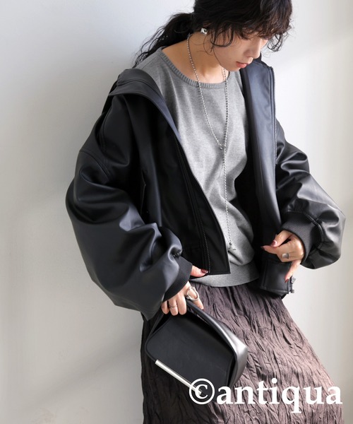 antiqua ニット セーター バルーン袖ニット レディース