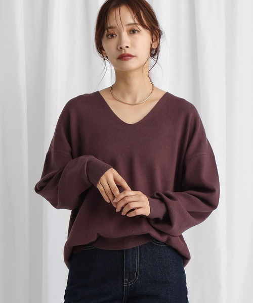 mysty woman（ミスティウーマン） ニット セーター ラメVネックニット