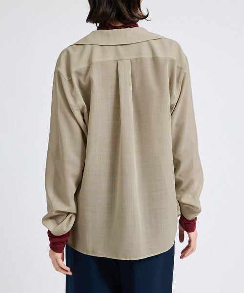 ロペ（ROPE’）/マナードボイルシアー開襟シャツ/セットアップ対応 ROPE'（ロペ） ブラウス シャツ マナードボイルシアー開襟シャツ
