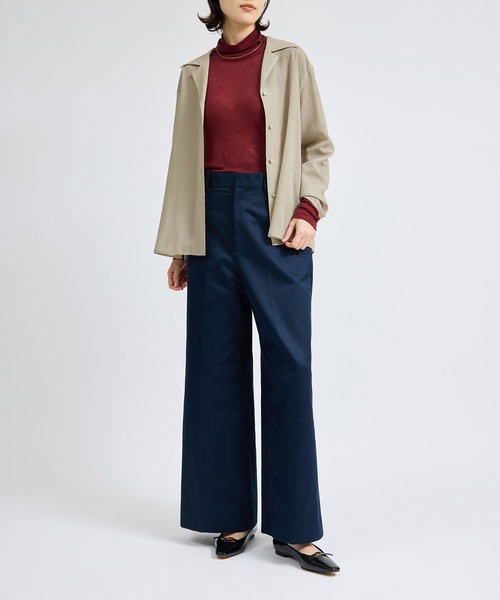 ROPE'（ロペ） ブラウス シャツ マナードボイルシアー開襟シャツ