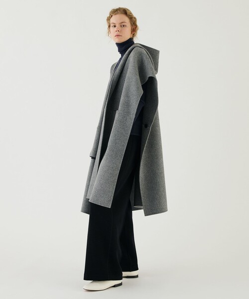 ベスト ジレ ダブルフェイス フーデットロングジレ レディース GALERIE VIE ベスト ジレ ダブルフェイス フーデットロングジレ