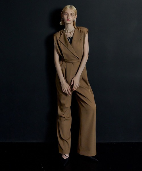 et.UNiVER パンツドレス et.UNiVER パンツドレス Standout collar all-in-pants