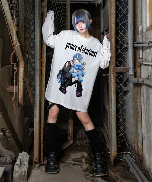 amilige 星屑の王子様 コラボTシャツ 天使レイ 黒 amilige 星屑の王子様 コラボTシャツ 天使レイ 黒