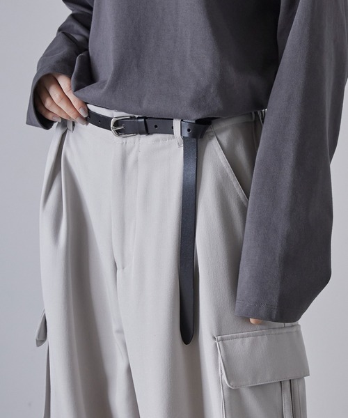 CLEL（クレイル） ベルト 「CLEL」Soft Leather Narrow Belt / ソフト