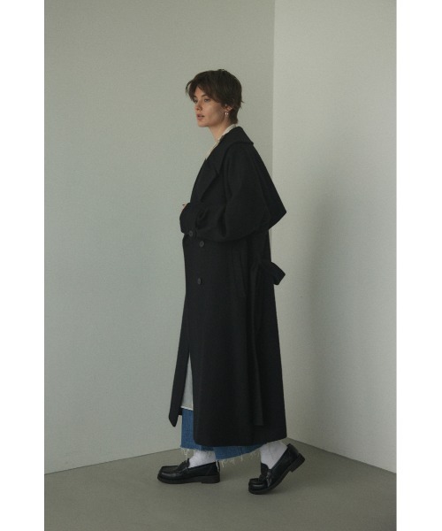 BLACK by MOUSSY コート BLACK BY MOUSSY ステンカラーコート wool trench coat(ウール