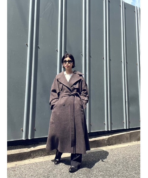BLACK by MOUSSY コート BLACK BY MOUSSY ステンカラーコート wool trench coat(ウール